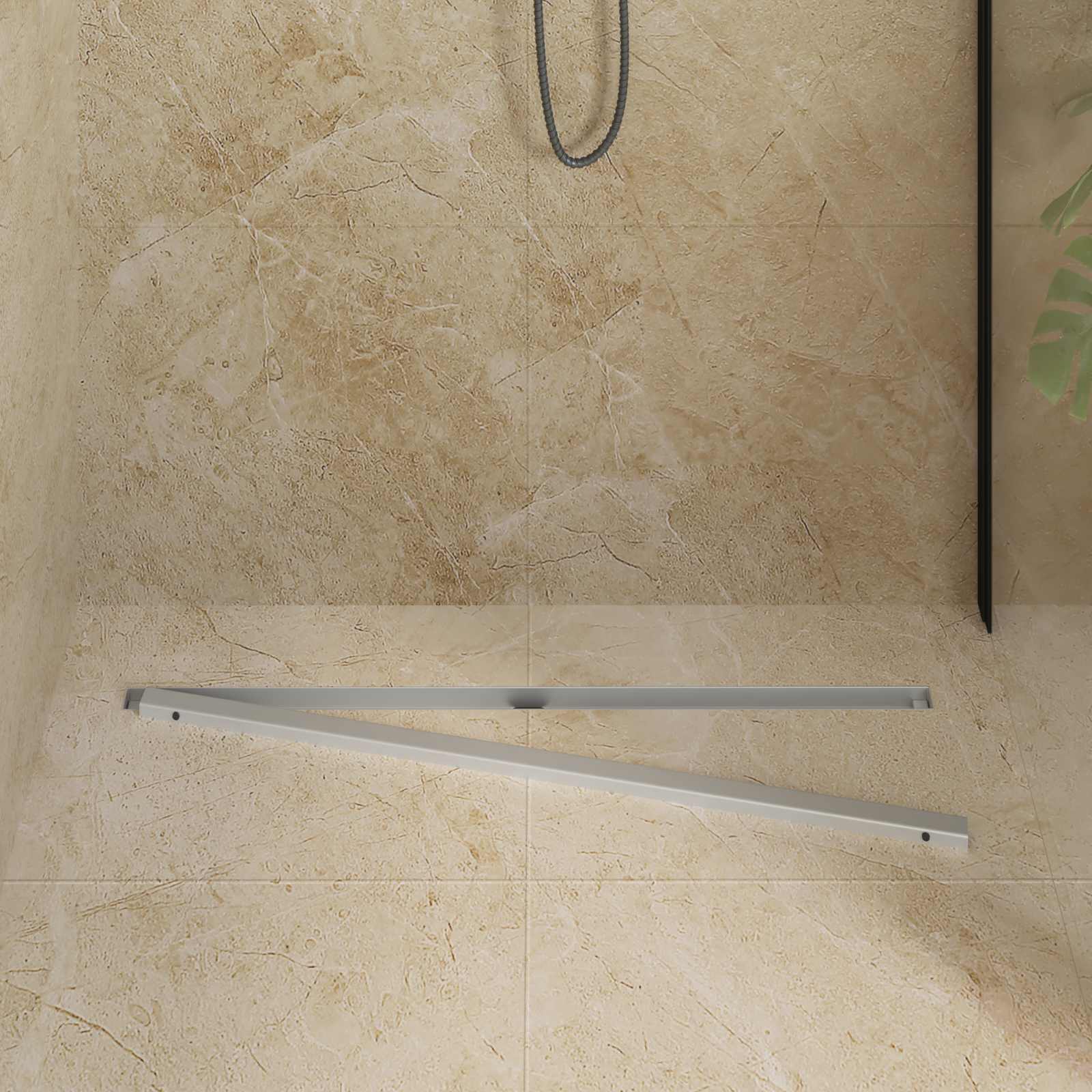 vidaXL 360° Odpływ prysznicowy z cienkim modelem Srebrny 90 cm