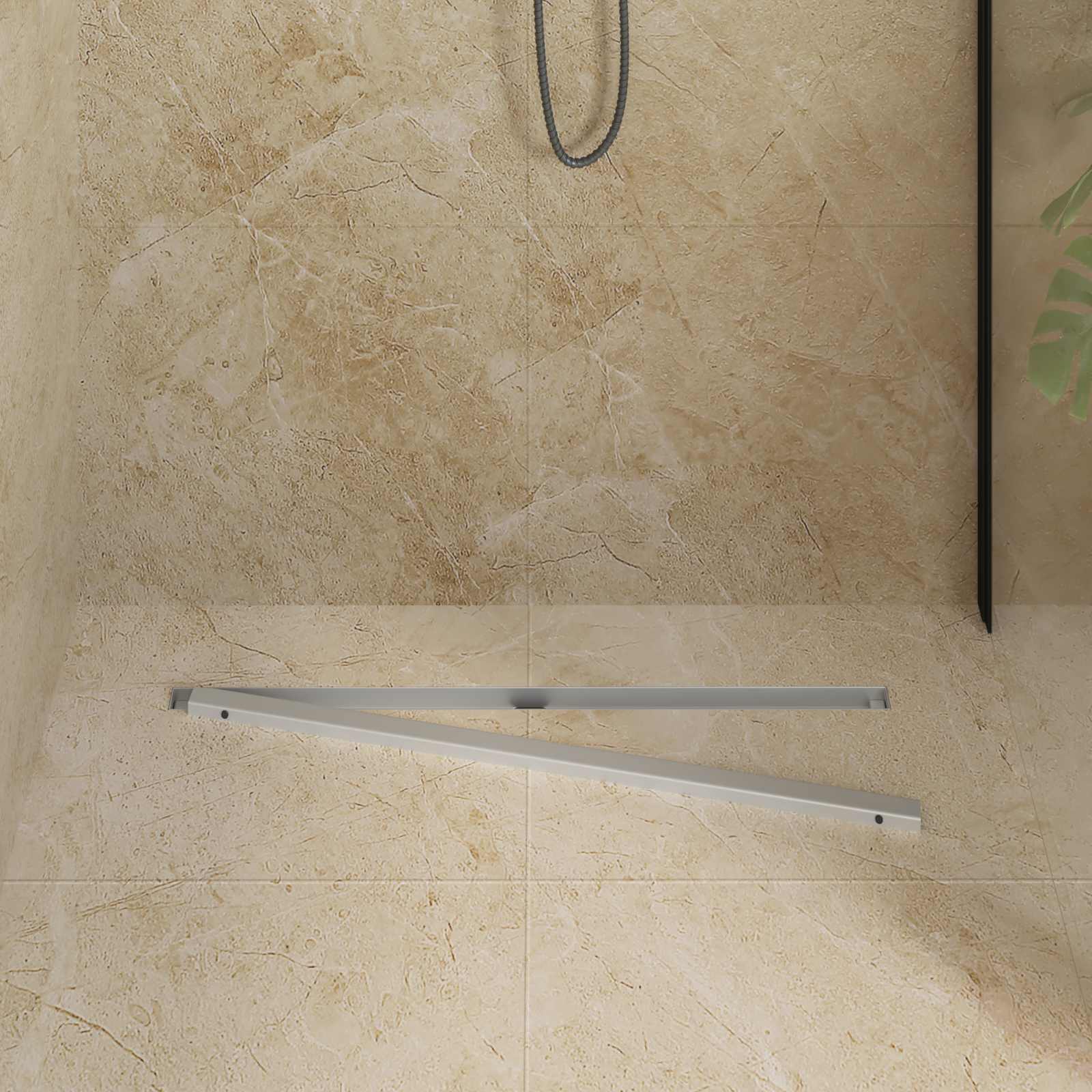 vidaXL 360° Odpływ prysznicowy z cienkim modelem Srebrny 80 cm