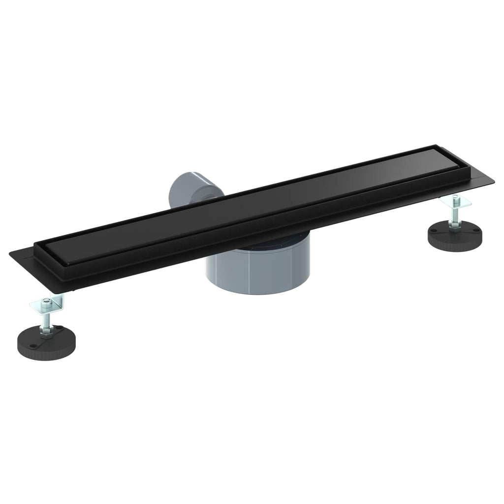 vidaXL Odpływ prysznicowy 2 w 1 z syfonem 360° Czarny 60 cm