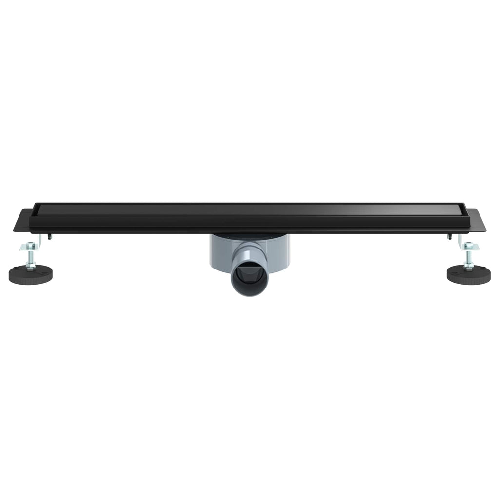 vidaXL Odpływ prysznicowy 2 w 1 z syfonem 360° Czarny 60 cm