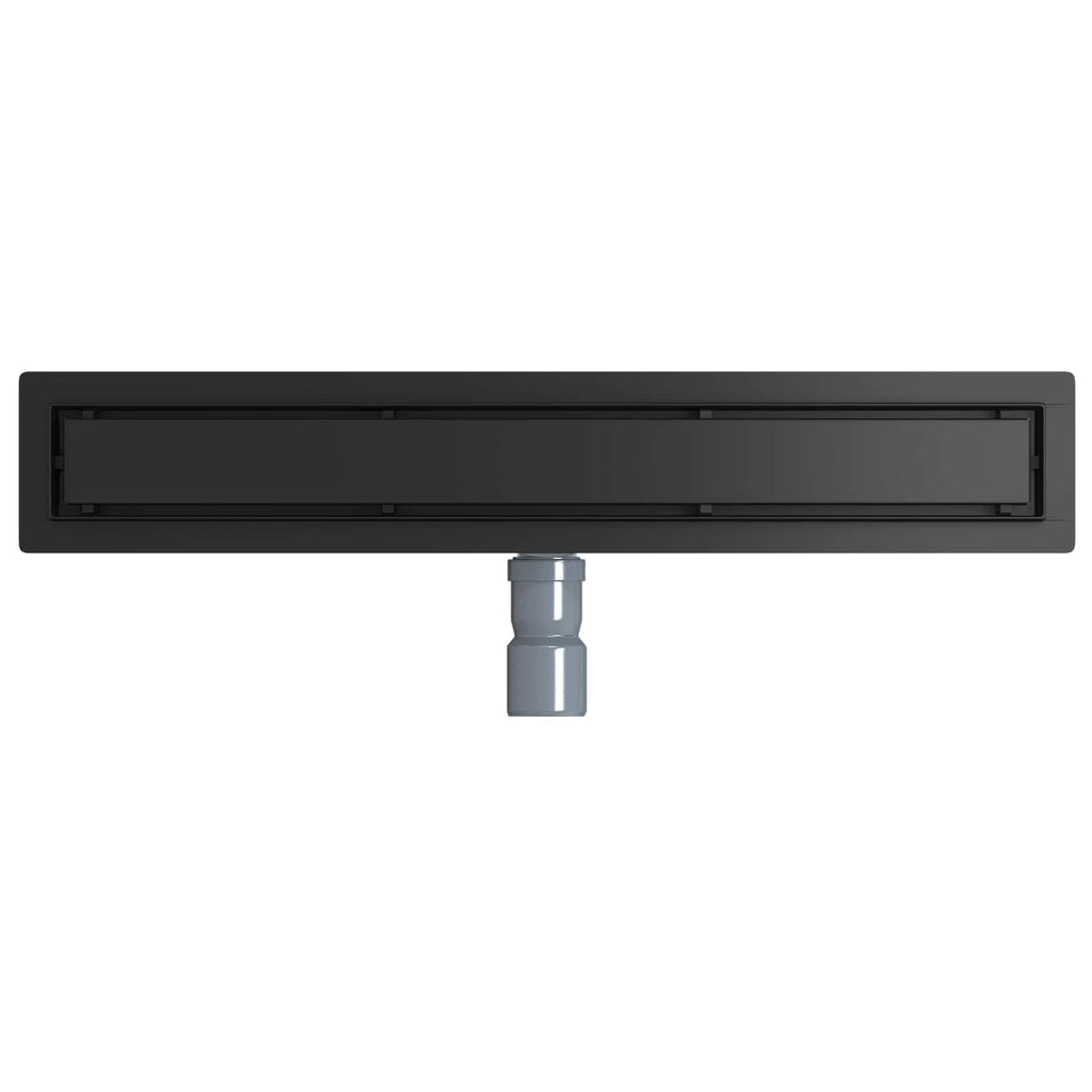vidaXL Odpływ prysznicowy 2 w 1 z syfonem 360° Czarny 60 cm