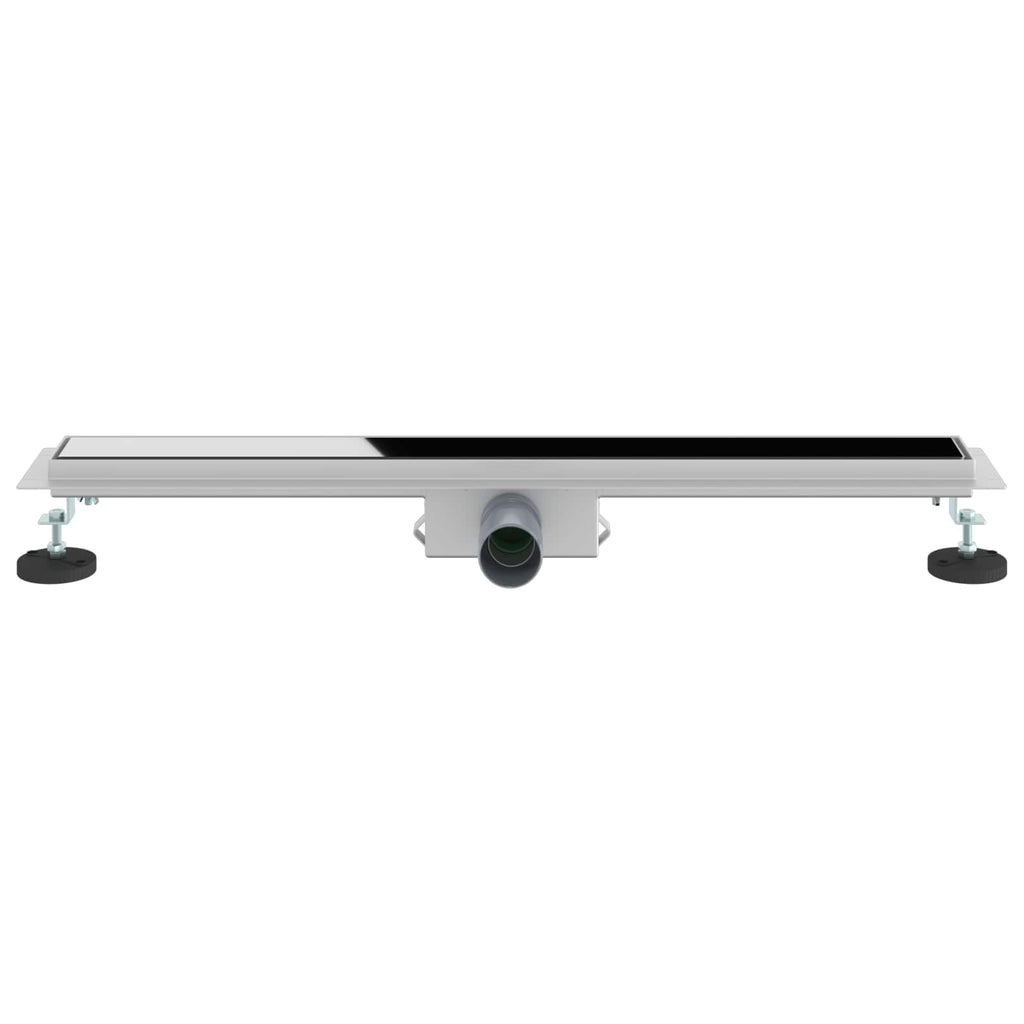 vidaXL Odwodnienie prysznicowe z osłoną szklaną Czarny 80 cm