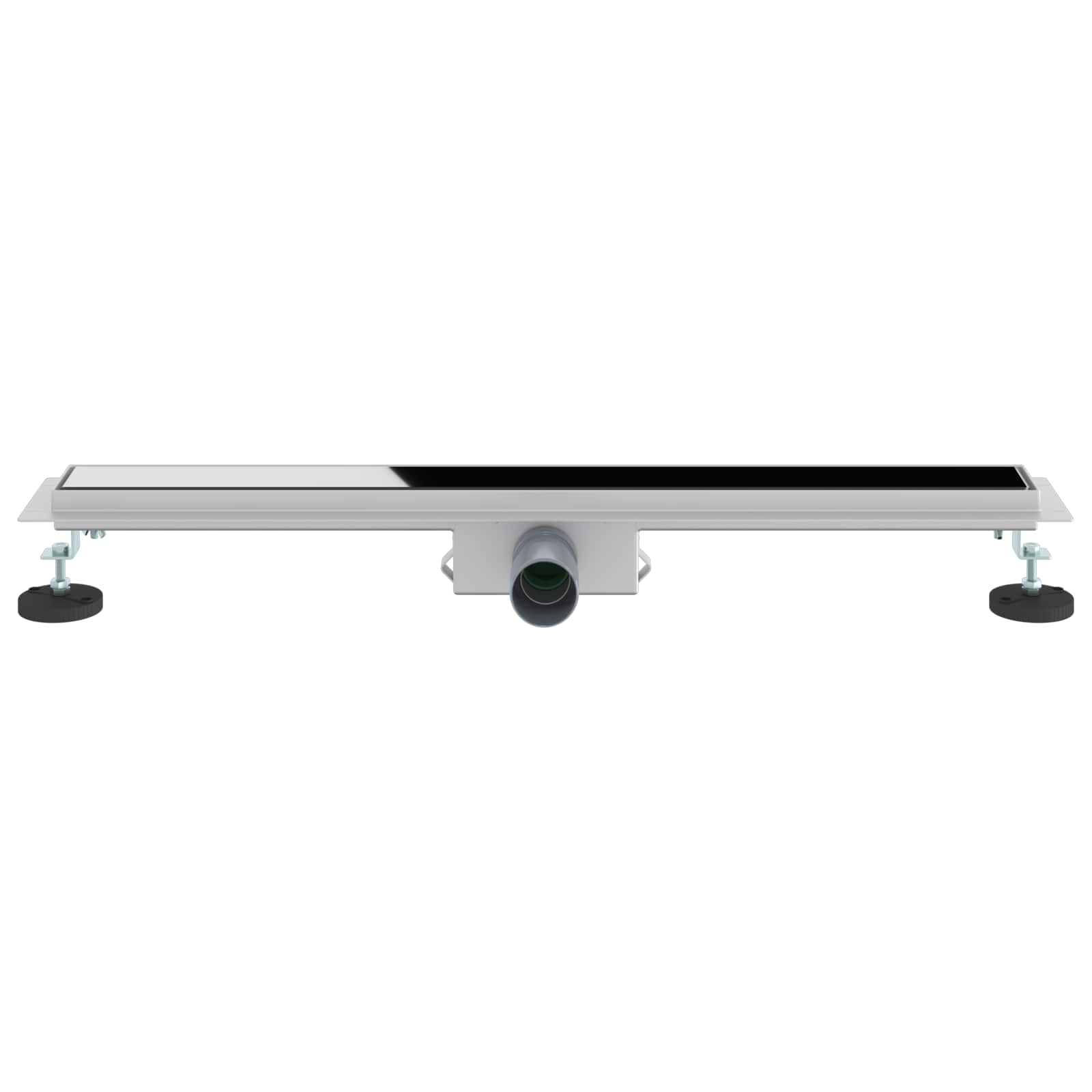 vidaXL Odwodnienie prysznicowe z osłoną szklaną Czarny 80 cm