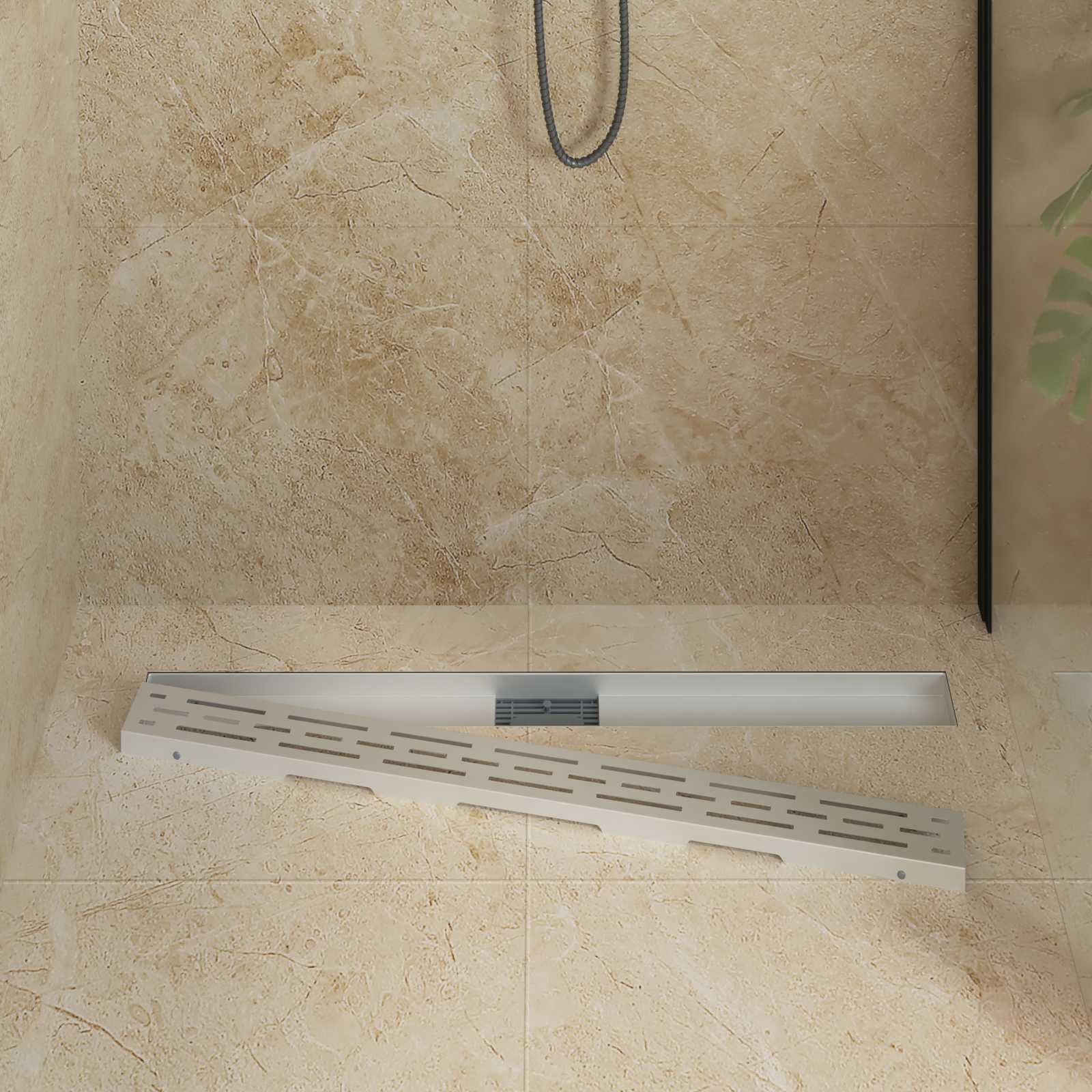 vidaXL Odwodnienie prysznicowe z designem linii Srebrny 90 cm