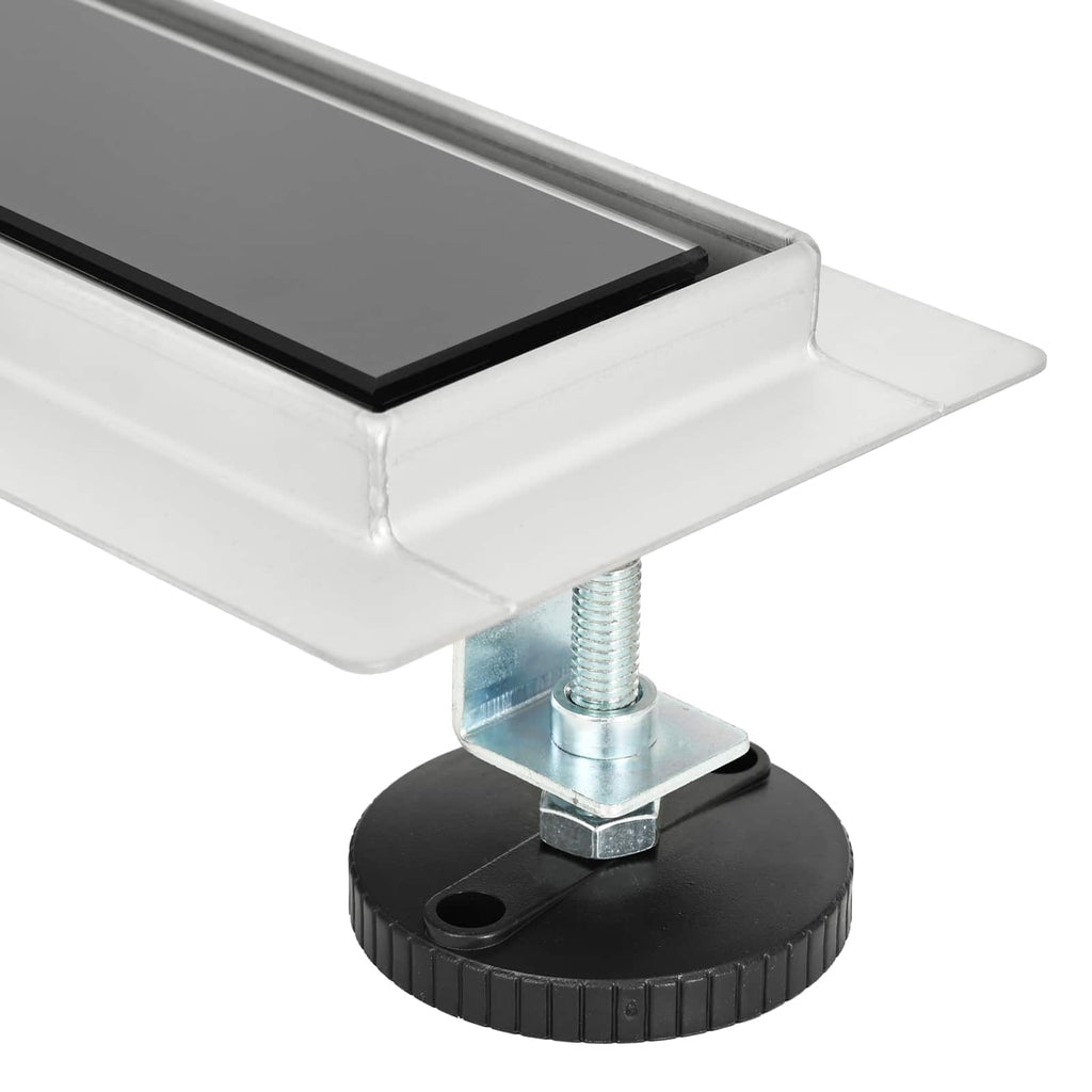 vidaXL Odwodnienie prysznicowe z osłoną szklaną Czarny 70 cm
