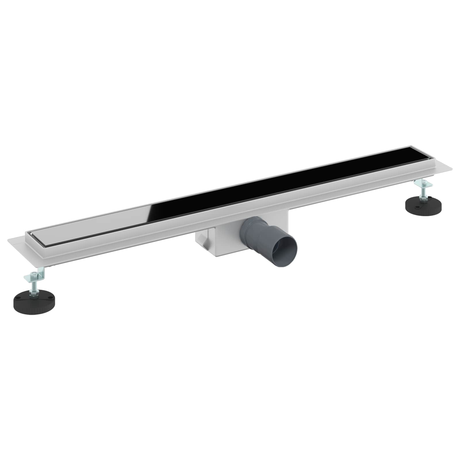 vidaXL Odwodnienie prysznicowe z osłoną szklaną Czarny 70 cm