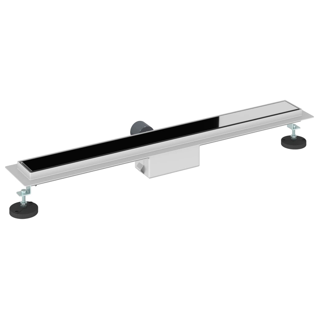 vidaXL Odwodnienie prysznicowe z osłoną szklaną Czarny 70 cm
