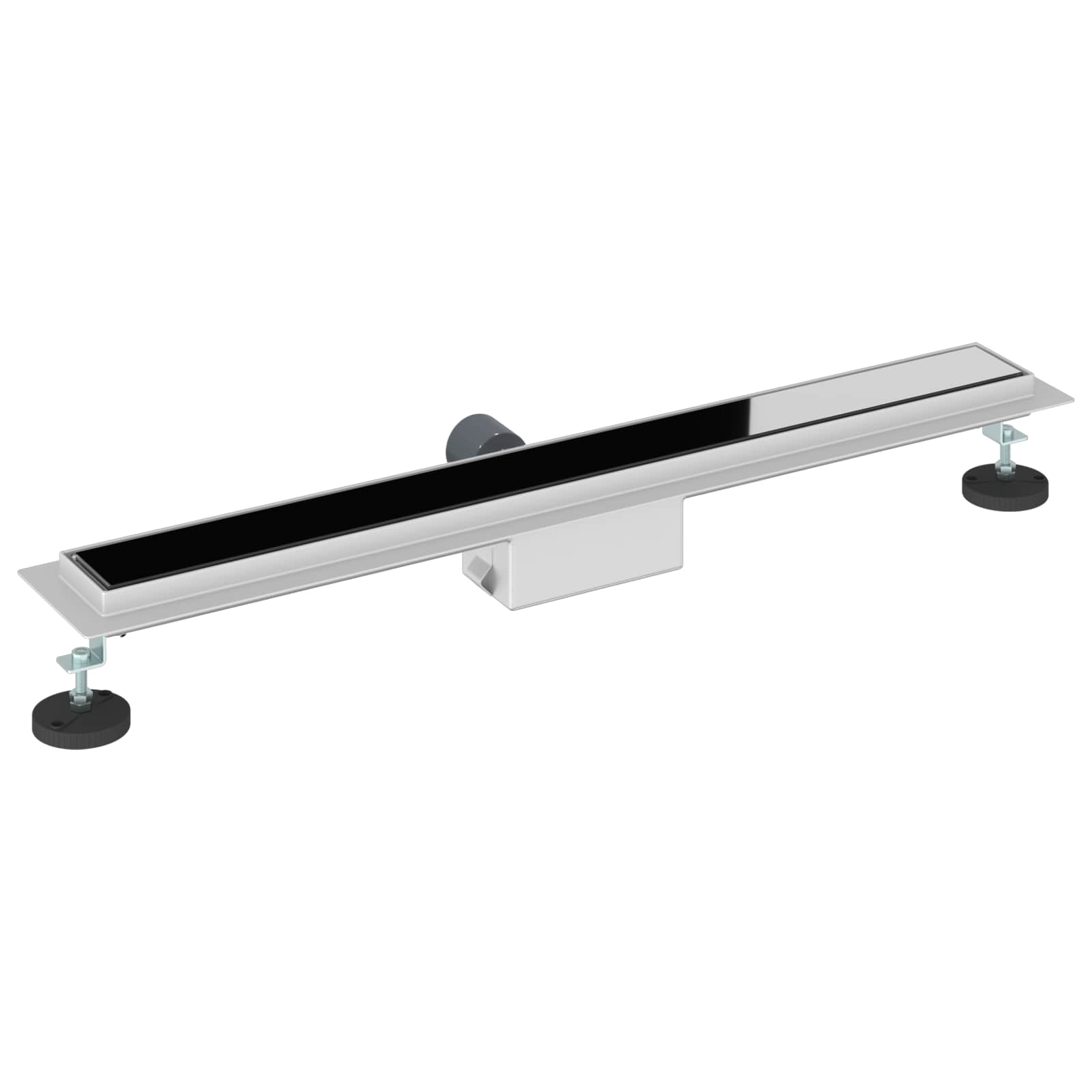 vidaXL Odwodnienie prysznicowe z osłoną szklaną Czarny 70 cm
