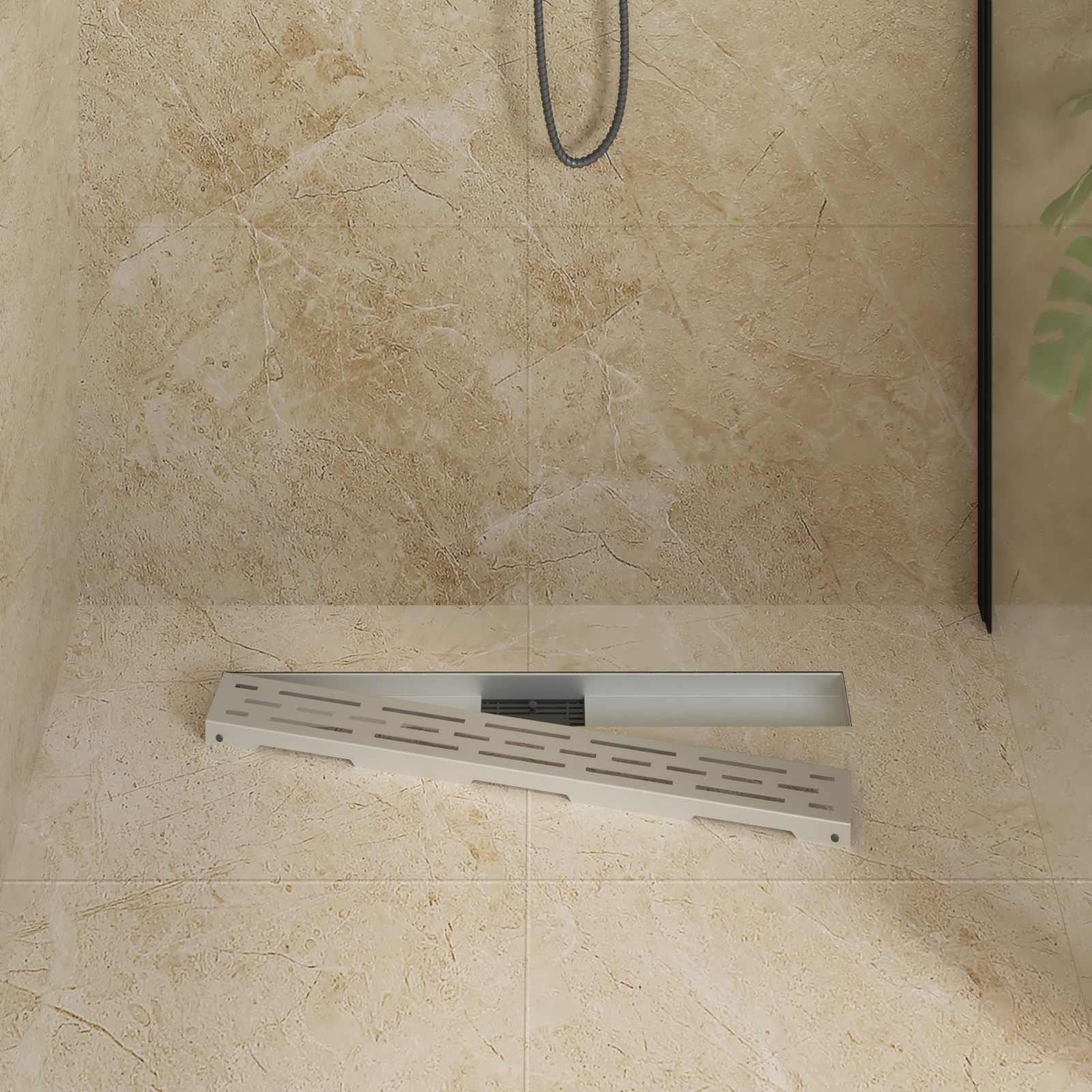 vidaXL Odwodnienie prysznicowe z designem linii Srebrny 70 cm
