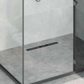 vidaXL Odwodnienie prysznicowe z osłoną szklaną Czarny 50 cm
