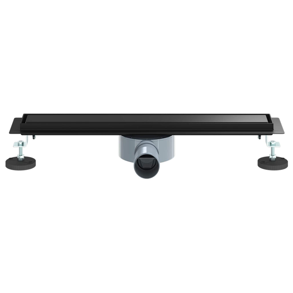vidaXL Odpływ prysznicowy 2 w 1 z syfonem 360° Czarny 50 cm