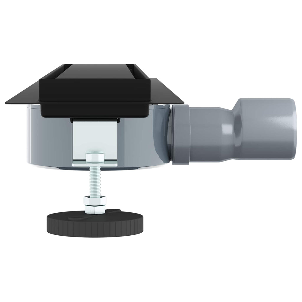 vidaXL Odpływ prysznicowy 2 w 1 z syfonem 360° Czarny 50 cm