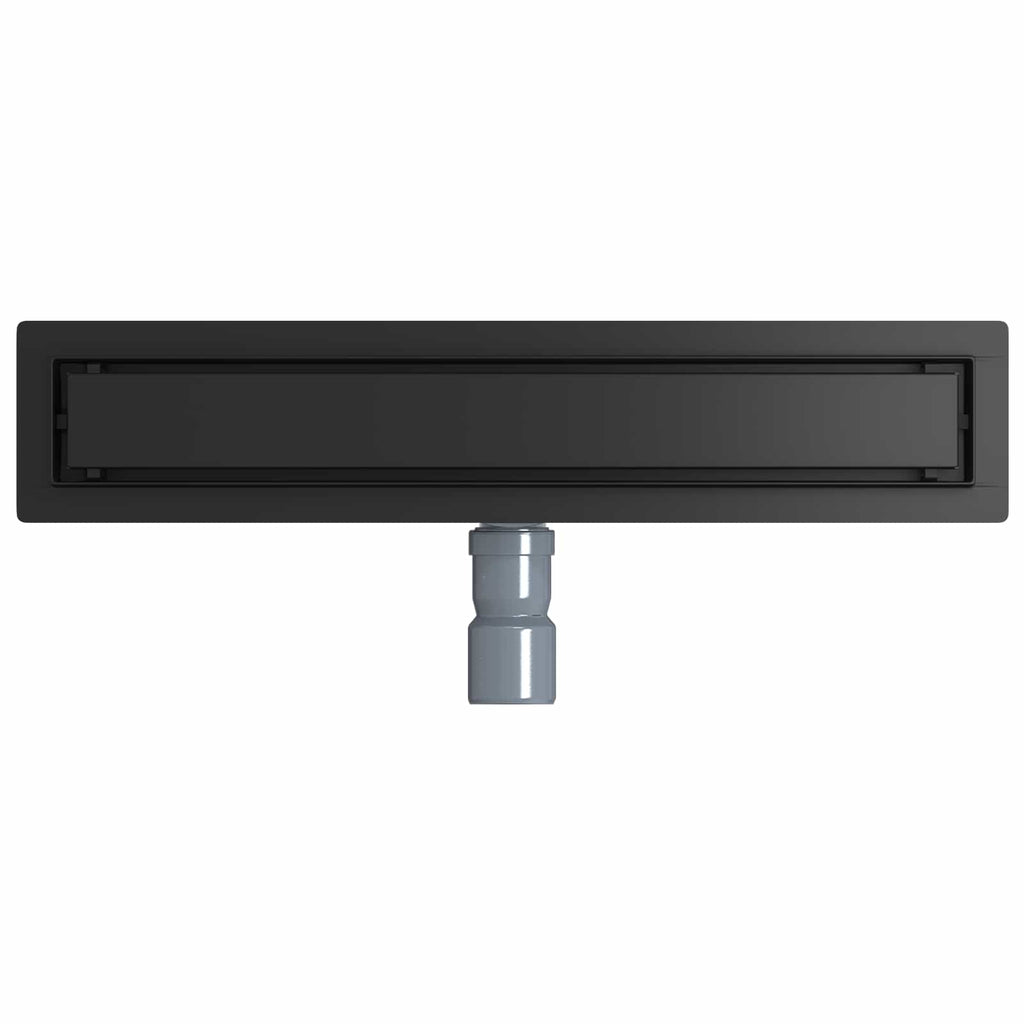 vidaXL Odpływ prysznicowy 2 w 1 z syfonem 360° Czarny 50 cm