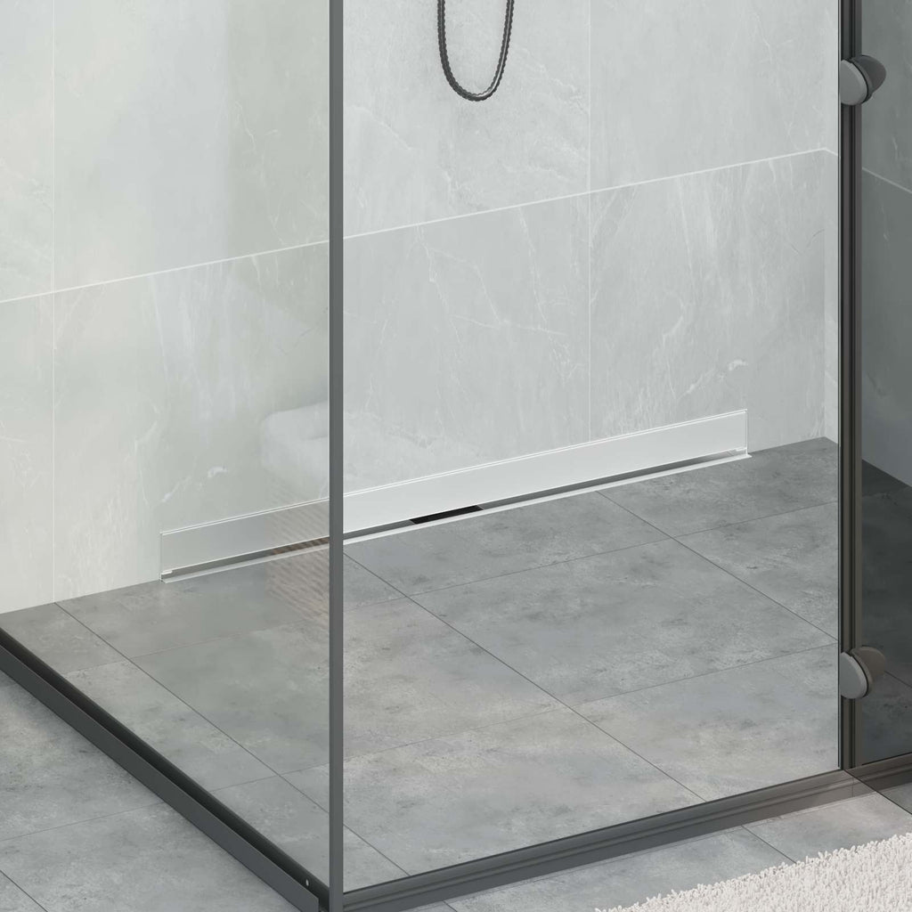 vidaXL Odpływ prysznicowy montowany na ścianie Srebrny 90 cm