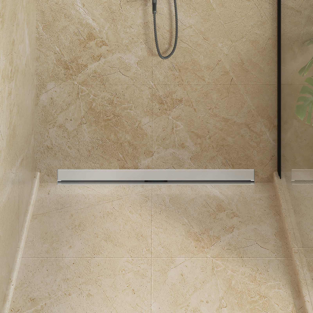 vidaXL Odpływ prysznicowy montowany na ścianie Srebrny 90 cm
