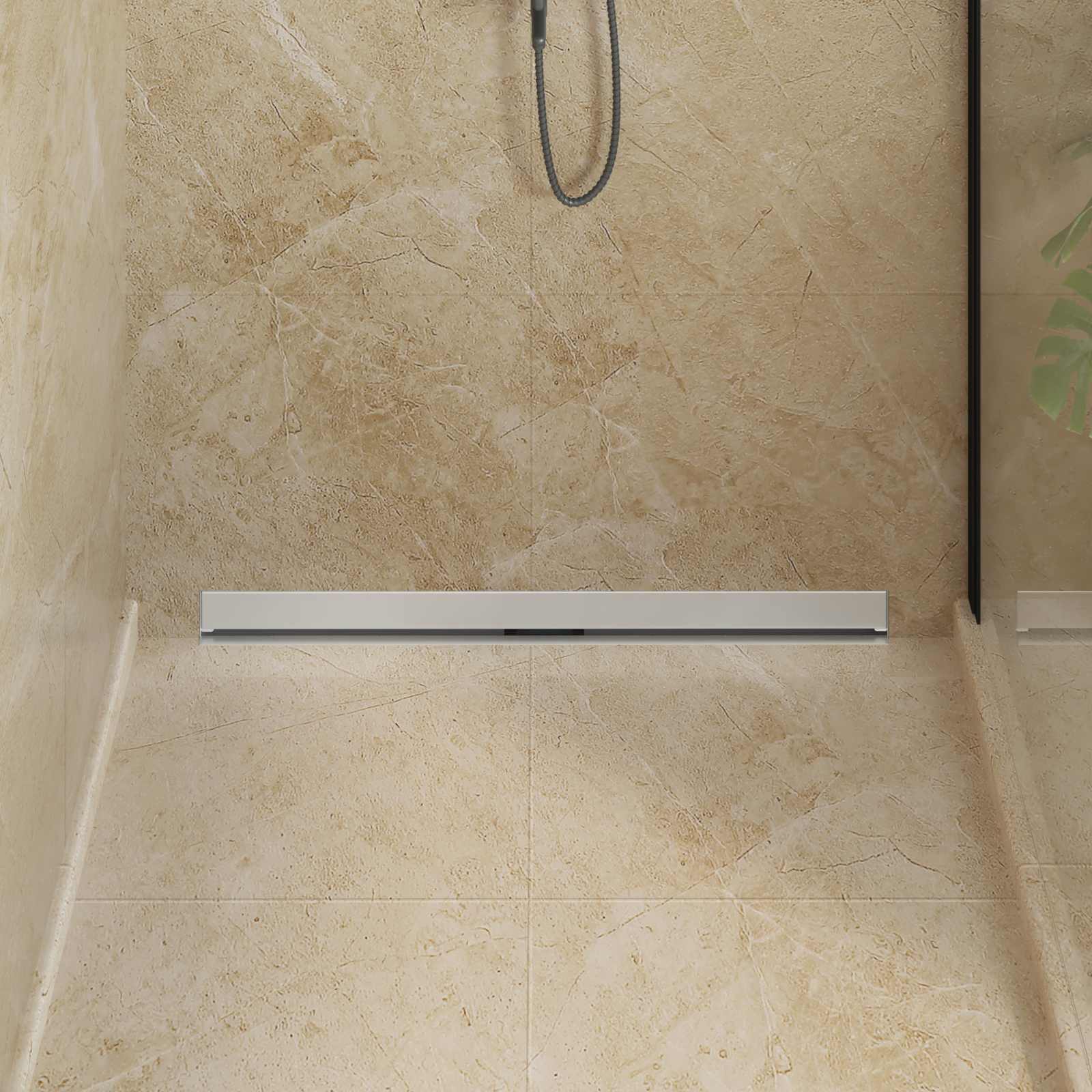 vidaXL Odpływ prysznicowy montowany na ścianie Srebrny 90 cm