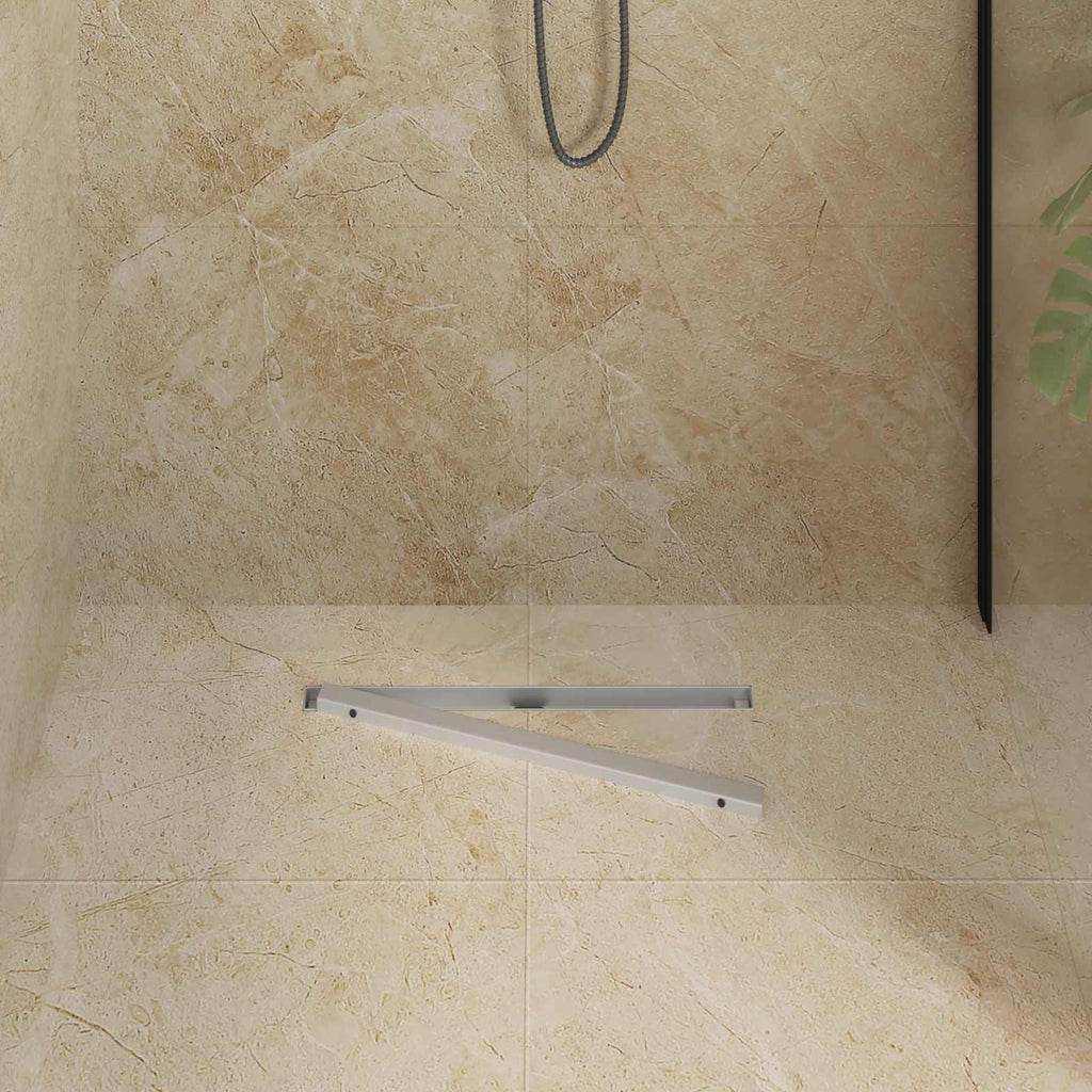 vidaXL 360° Odpływ prysznicowy z cienkim modelem Srebrny 50 cm