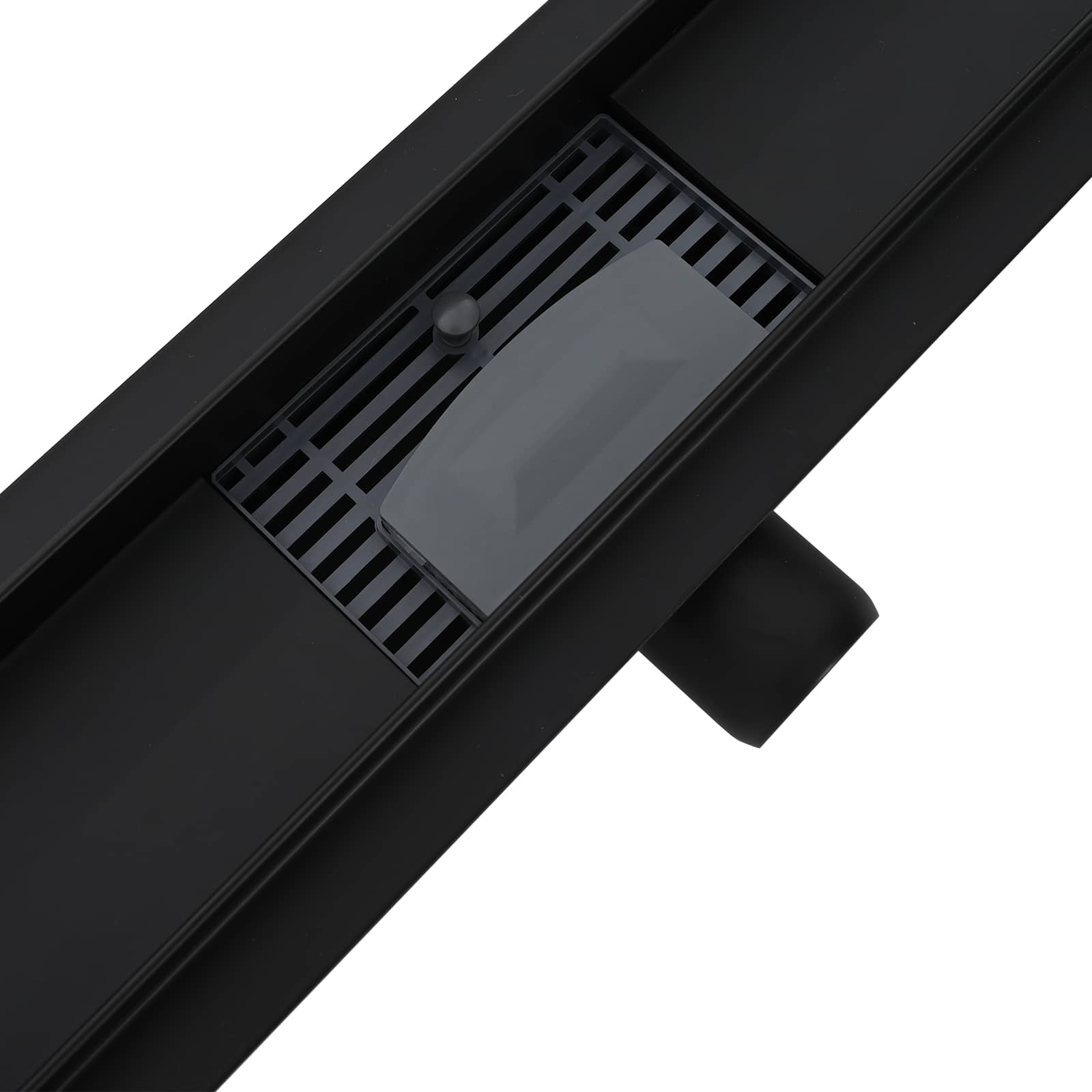 vidaXL 2 w 1 Odwodnienie prysznicowe Czarny 70 cm Stal nierdzewna 304