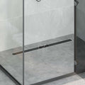 vidaXL Odwodnienie prysznicowe z osłoną szklaną Czarny 90 cm