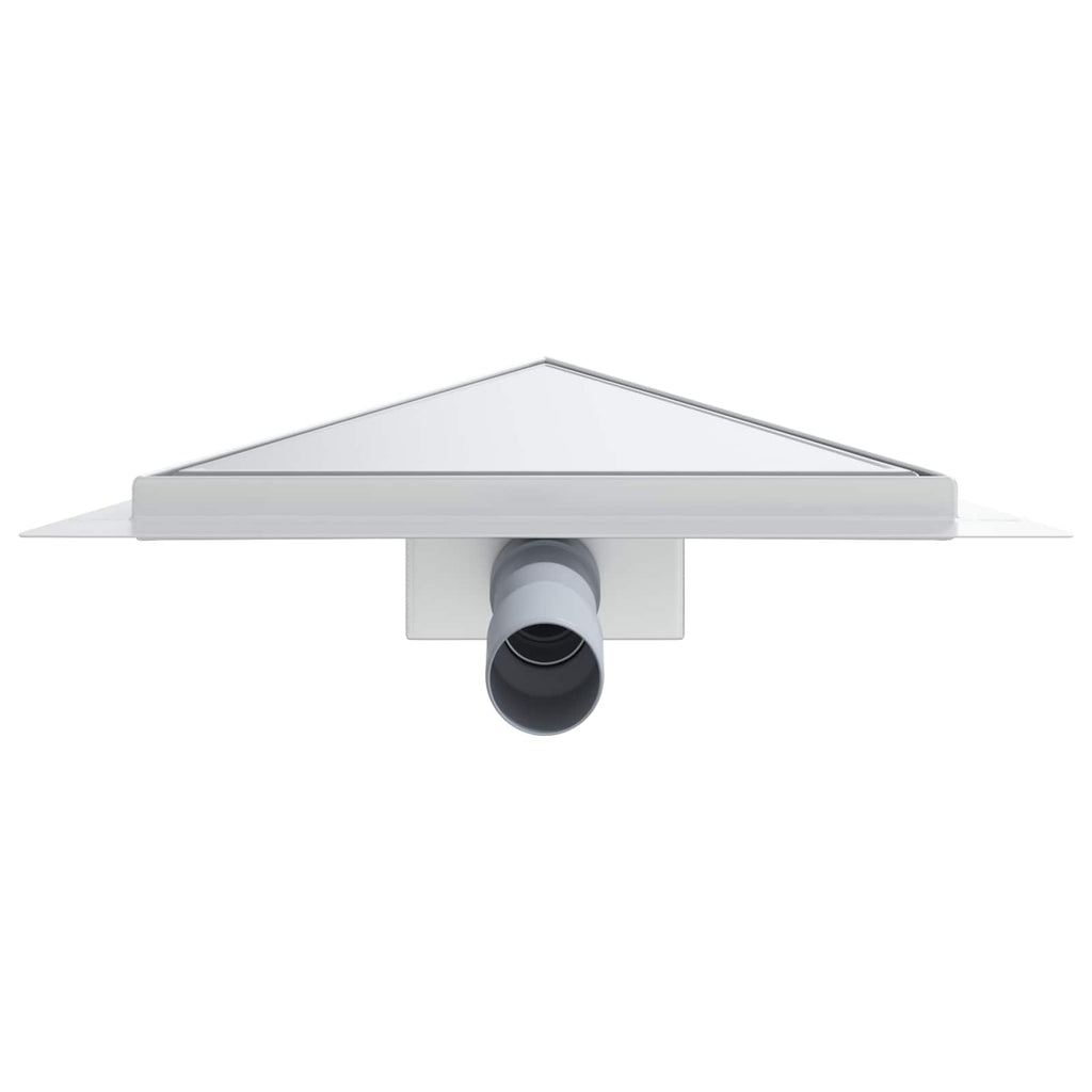 vidaXL 2 w 1 Trójkątny odpływ prysznicowy Srebrny 32 x 32 x 7,5 cm