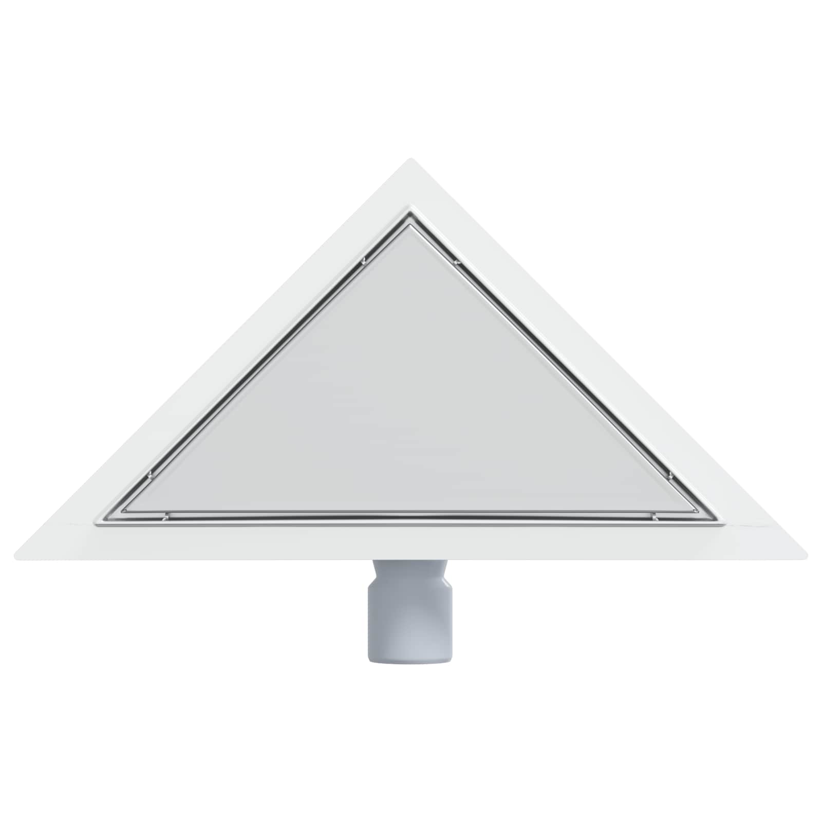vidaXL 2 w 1 Trójkątny odpływ prysznicowy Srebrny 32 x 32 x 7,5 cm