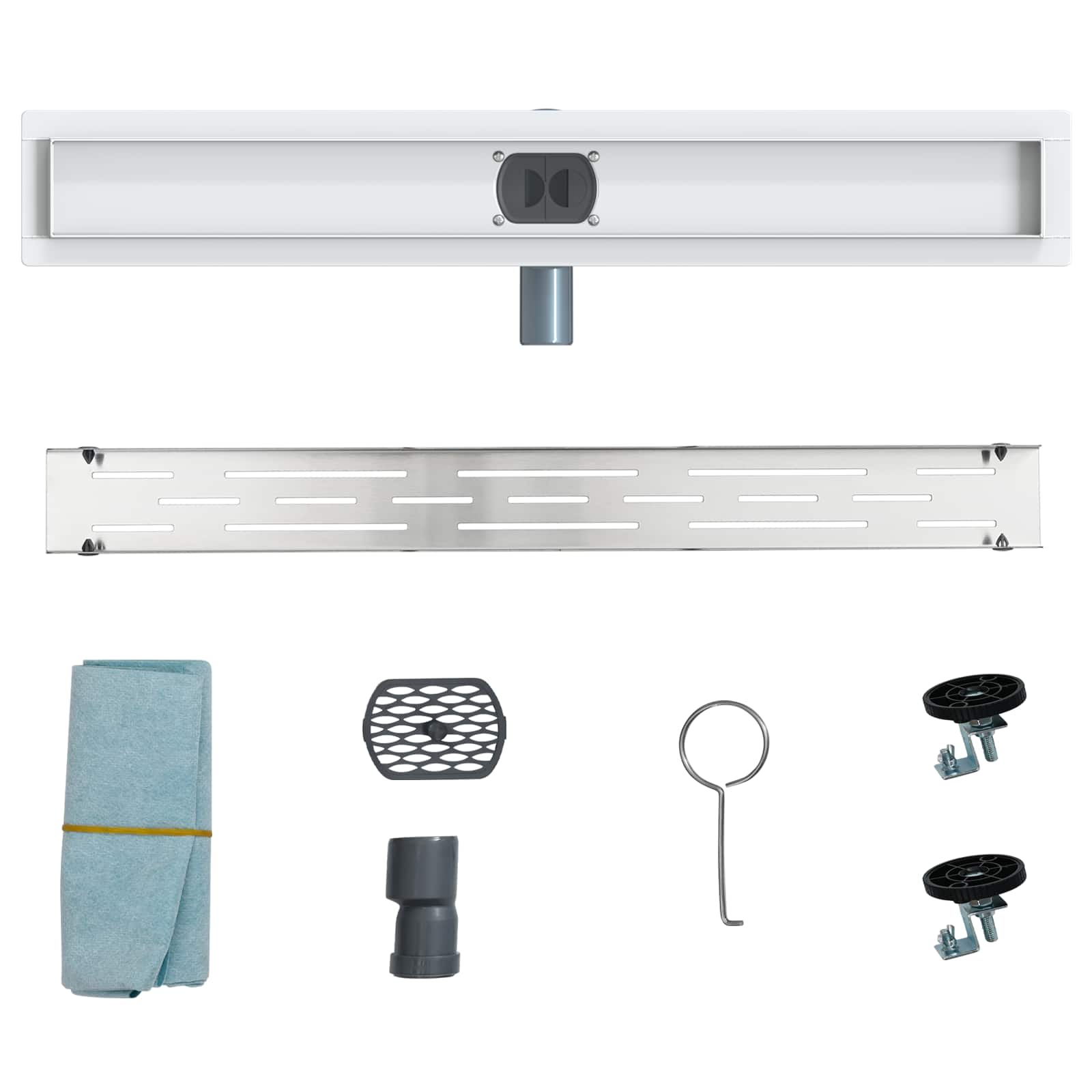 vidaXL Odpływ prysznicowy z szklaną pokrywą i syfonem 360° 70 cm