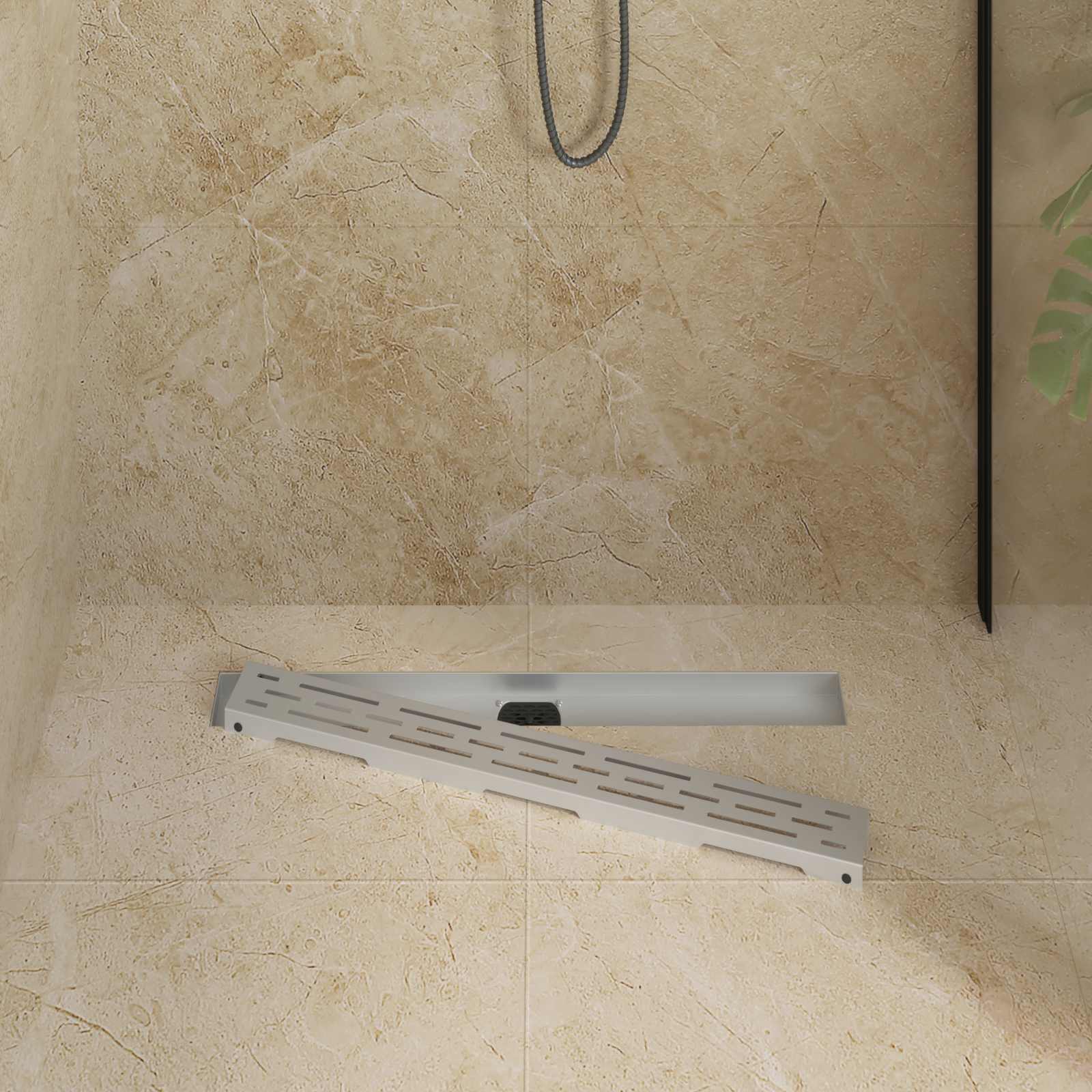 vidaXL Odpływ prysznicowy z szklaną pokrywą i syfonem 360° 70 cm