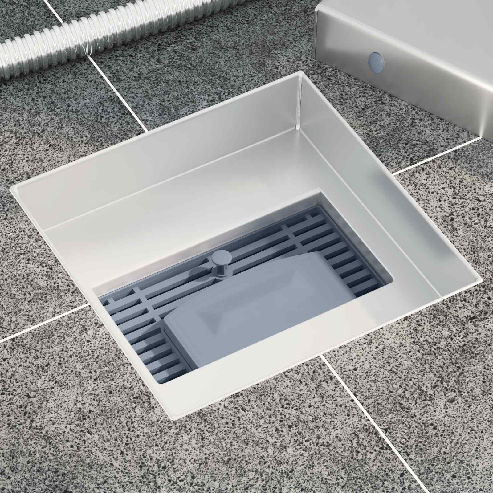 vidaXL 2 w 1 Odwodnienie prysznicowe Srebrny 15 x 15 cm