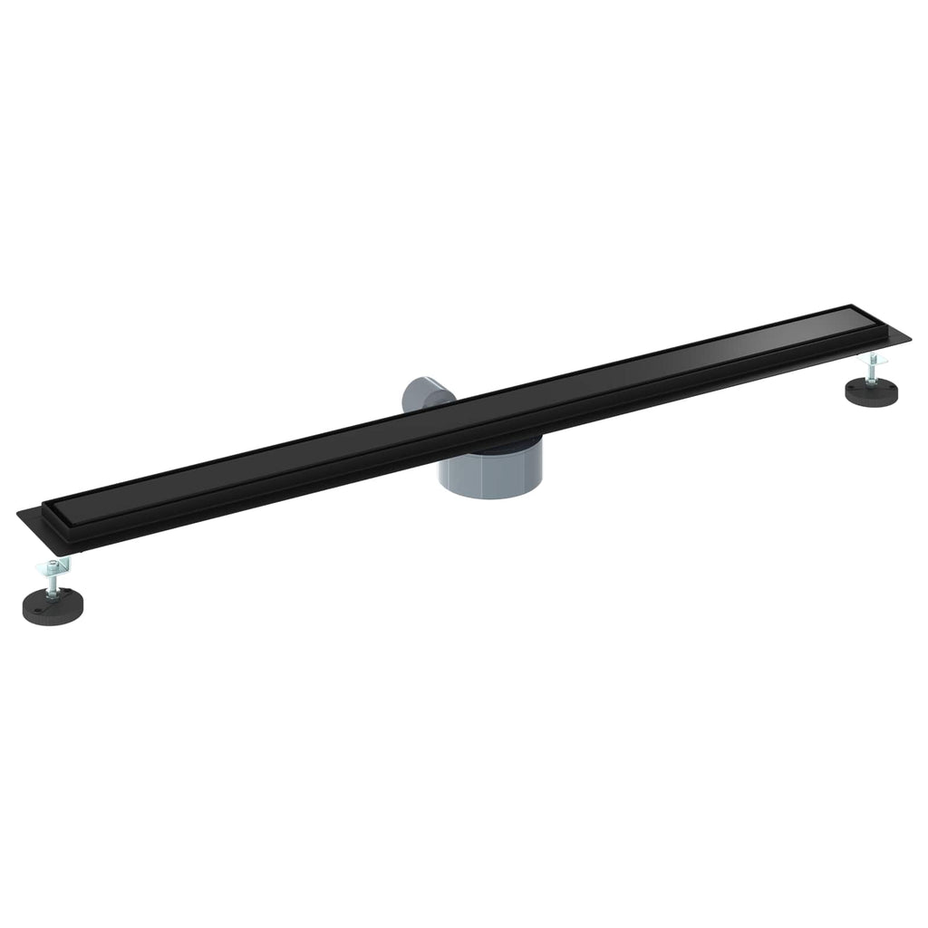 vidaXL Odpływ prysznicowy 2 w 1 z syfonem 360° Czarny 100 cm
