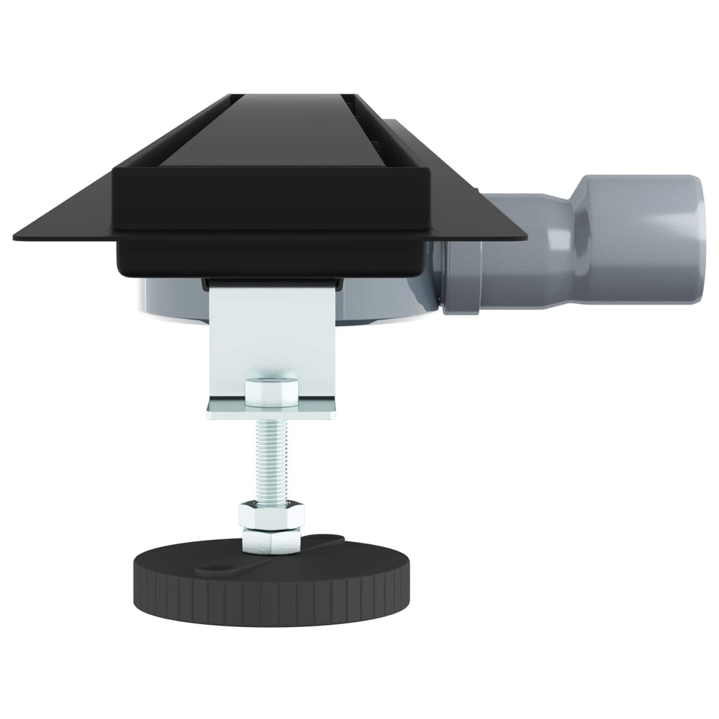 vidaXL Odpływ prysznicowy 2 w 1 z syfonem 360° Czarny 100 cm