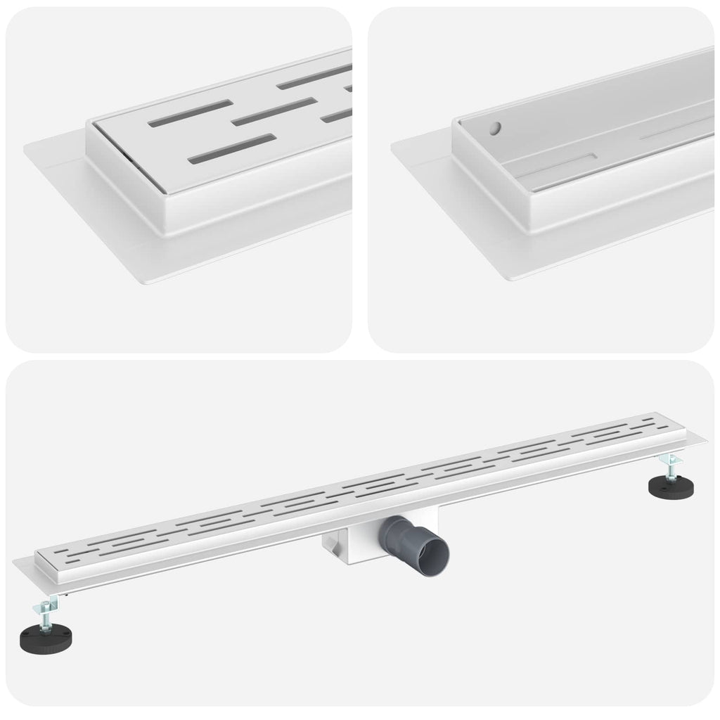 vidaXL Odwodnienie prysznicowe z designem linii Srebrny 100 cm