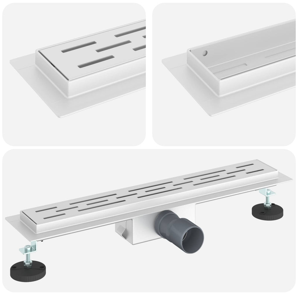 vidaXL Odwodnienie prysznicowe z designem linii Srebrny 60 cm