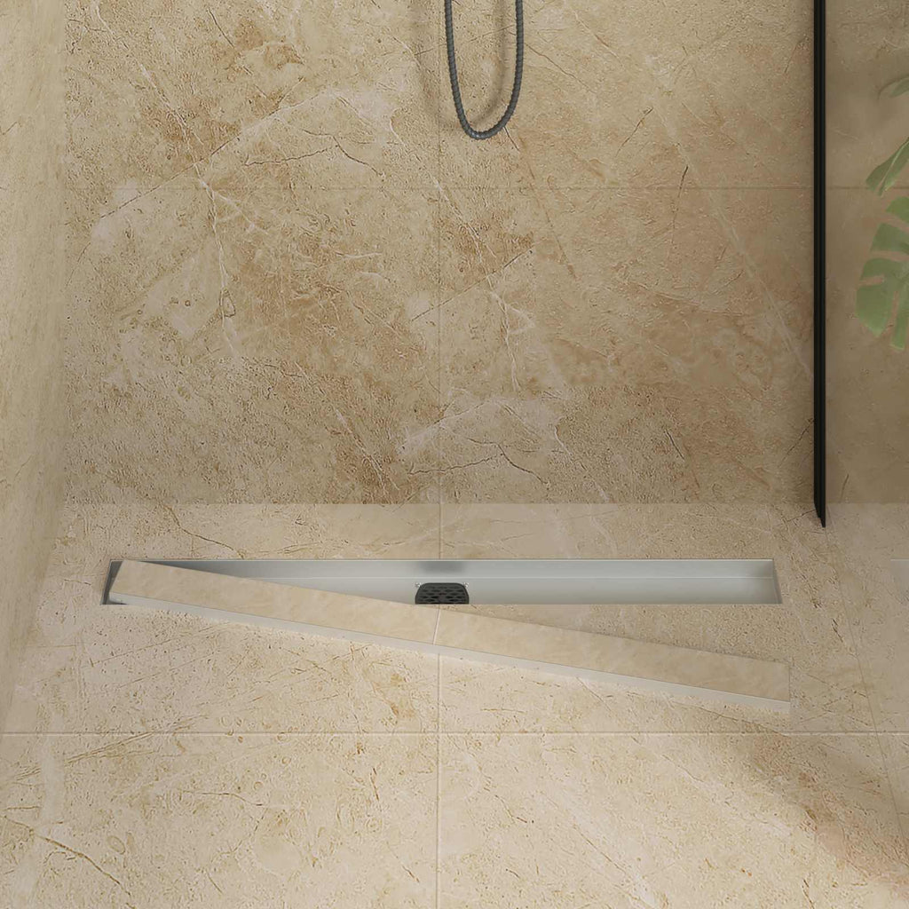 vidaXL Odpływ prysznicowy 2 w 1 z syfonem 360° Srebrny 90 cm