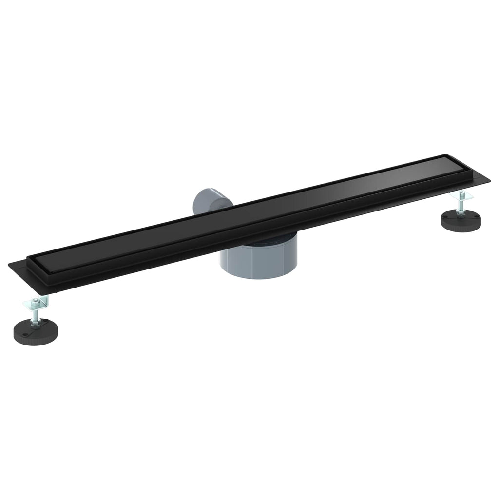 vidaXL Odpływ prysznicowy 2 w 1 z syfonem 360° Czarny 70 cm