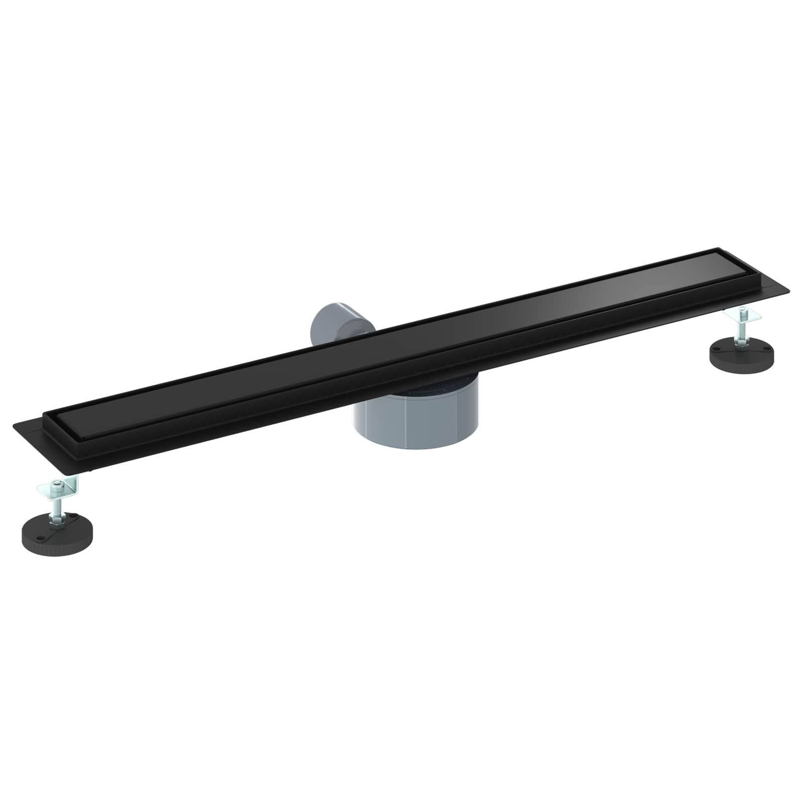 vidaXL Odpływ prysznicowy 2 w 1 z syfonem 360° Czarny 70 cm