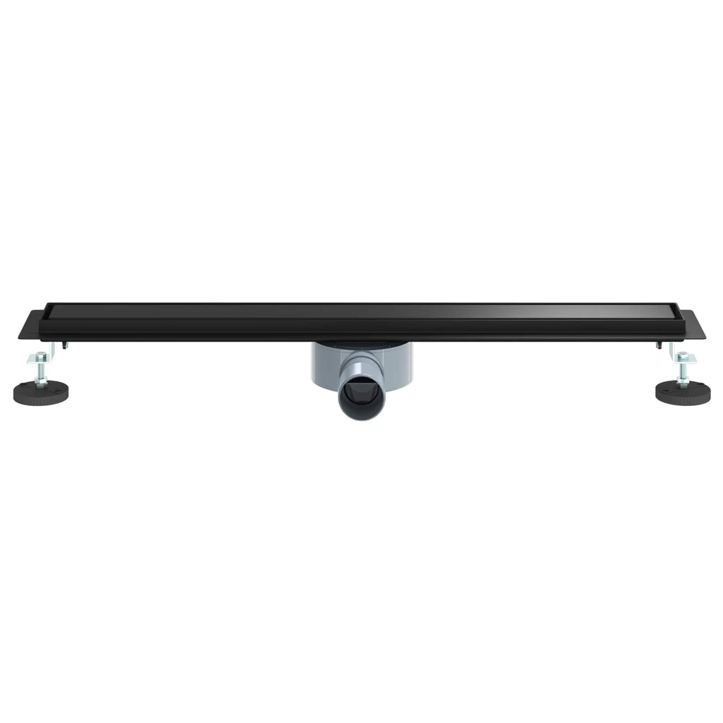 vidaXL Odpływ prysznicowy 2 w 1 z syfonem 360° Czarny 70 cm