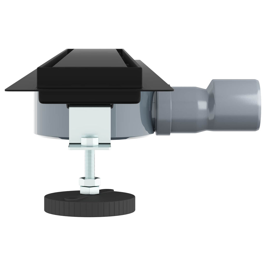 vidaXL Odpływ prysznicowy 2 w 1 z syfonem 360° Czarny 70 cm