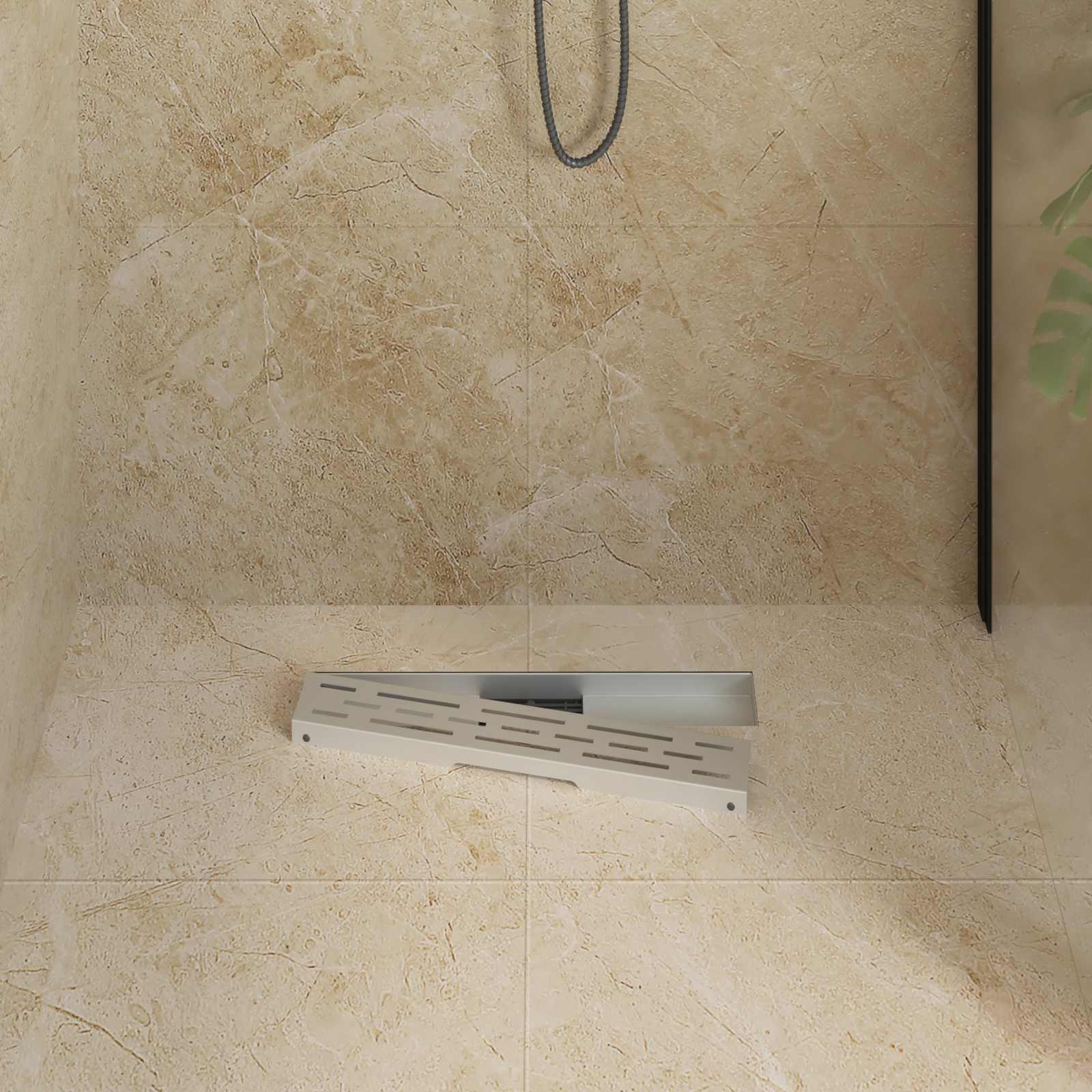vidaXL Odwodnienie prysznicowe z designem linii Srebrny 50 cm