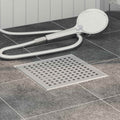 vidaXL Odpływ prysznicowy w kropki Srebrny 20 x 20 cm