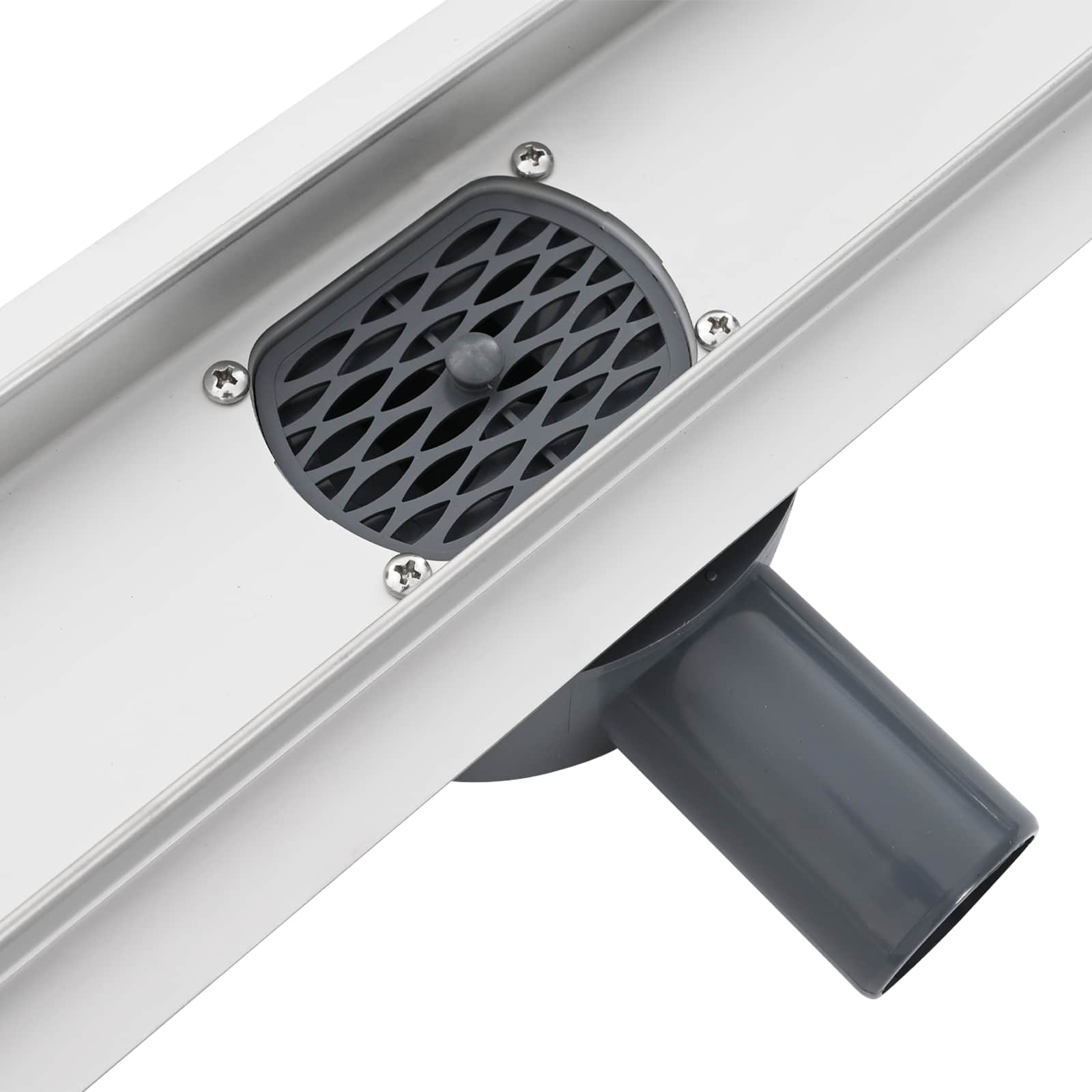 vidaXL Odpływ prysznicowy 2 w 1 z syfonem 360° Srebrny