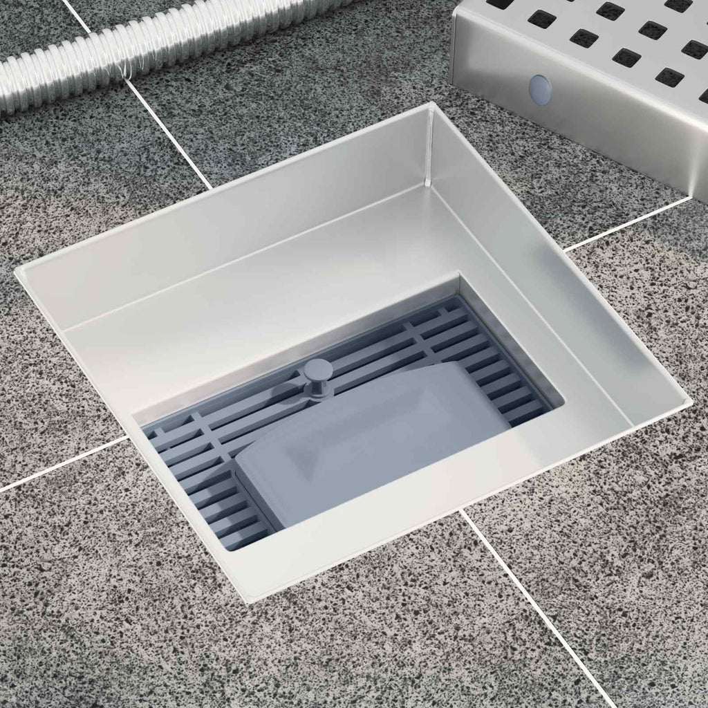 vidaXL Odpływ prysznicowy w kropki Srebrny 15 x 15 cm