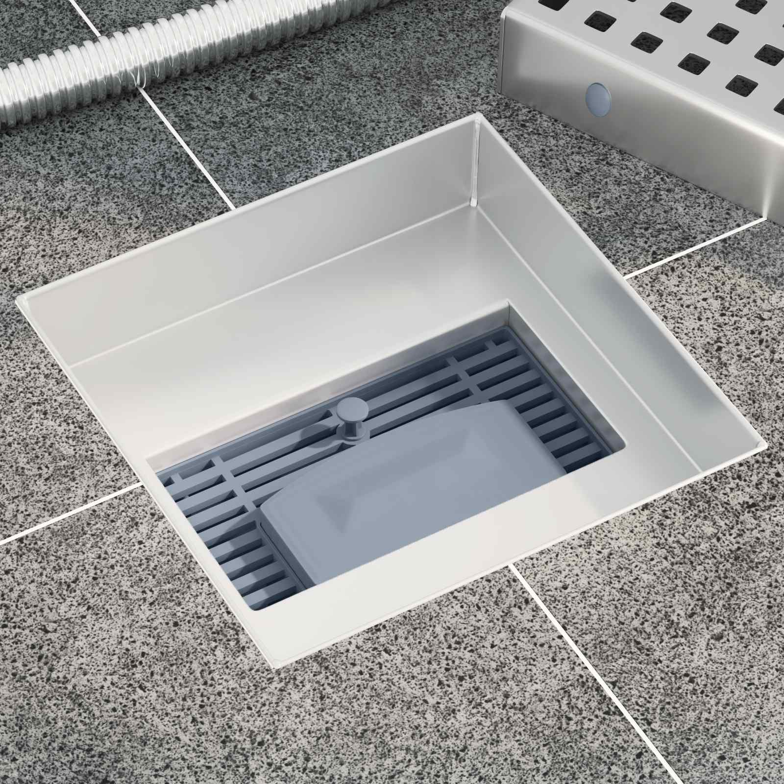 vidaXL Odpływ prysznicowy w kropki Srebrny 15 x 15 cm