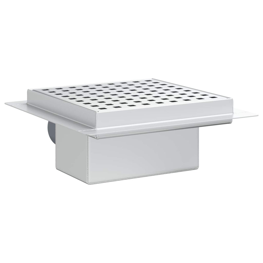vidaXL Odpływ prysznicowy w kropki Srebrny 15 x 15 cm