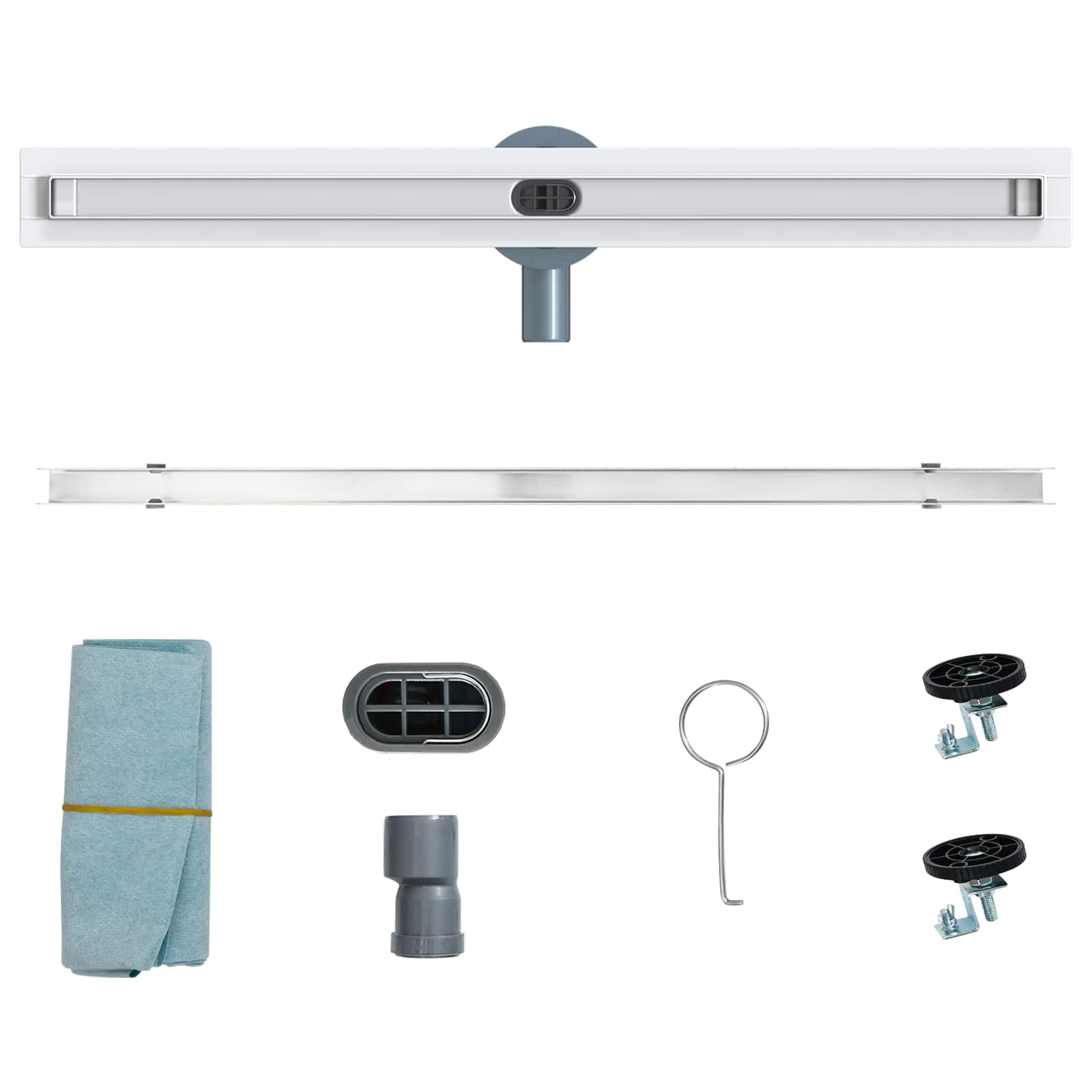vidaXL 360° Odpływ prysznicowy z cienkim modelem Srebrny 70 cm