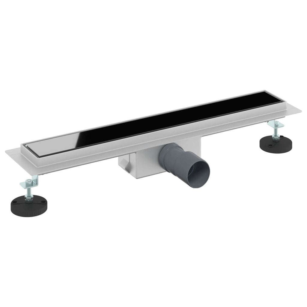 vidaXL Odwodnienie prysznicowe z osłoną szklaną Czarny 60 cm