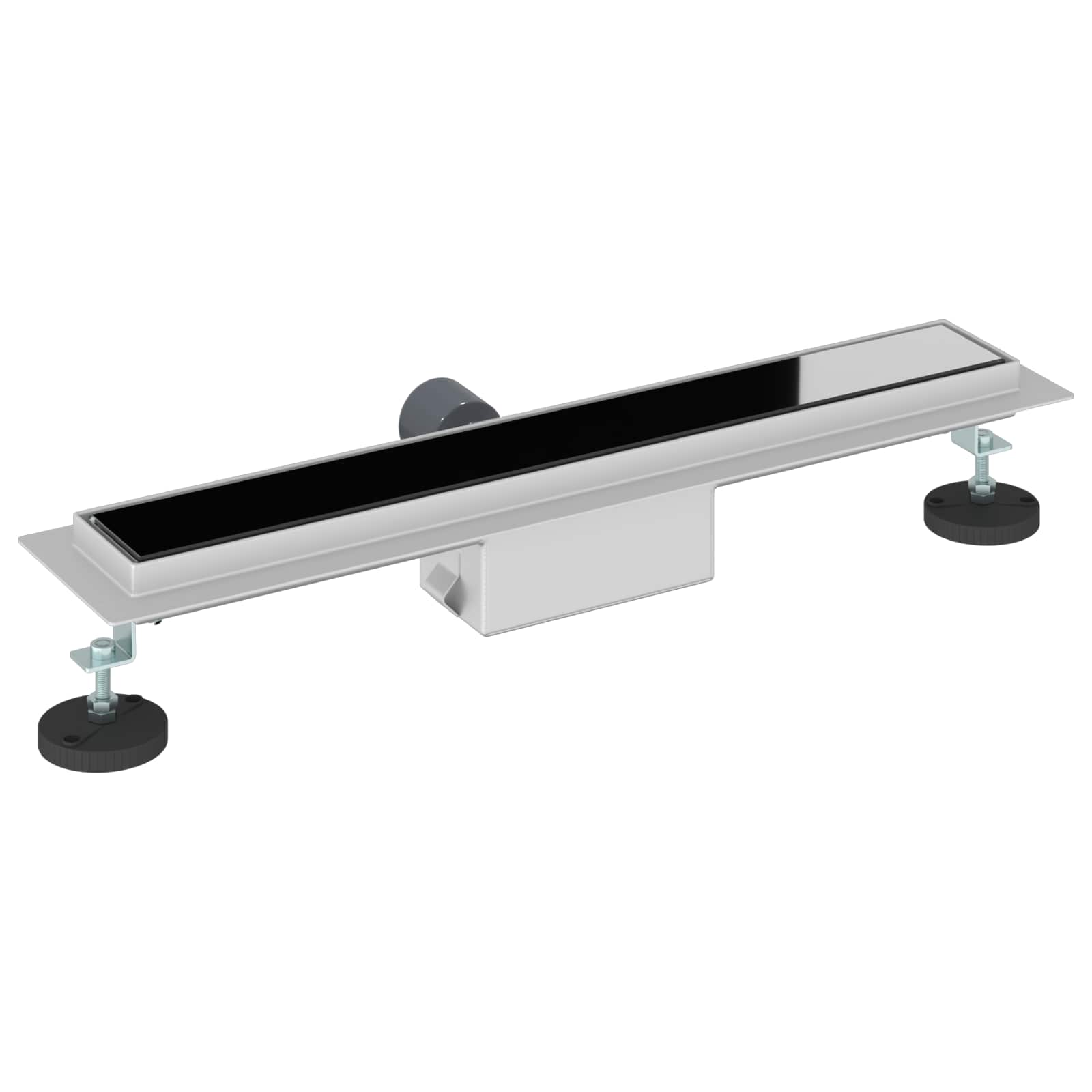 vidaXL Odwodnienie prysznicowe z osłoną szklaną Czarny 60 cm