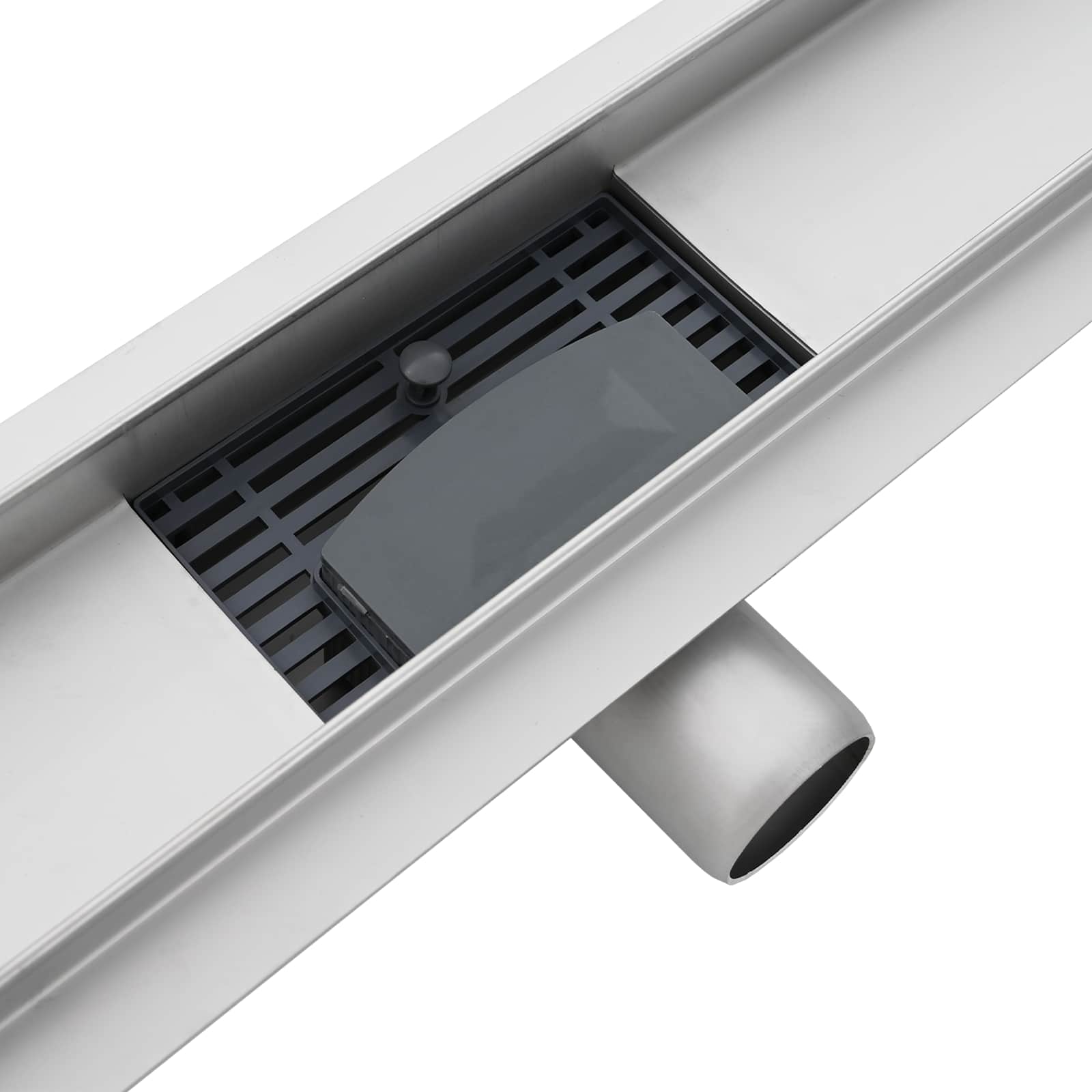 vidaXL Odwodnienie prysznicowe z designem linii Srebrny 80 cm