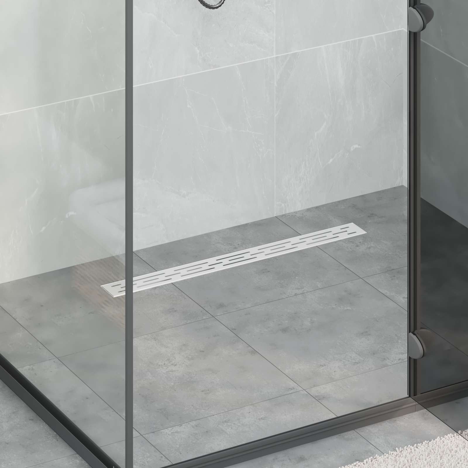 vidaXL Odwodnienie prysznicowe z designem linii Srebrny 80 cm