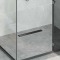 vidaXL 2 w 1 Odwodnienie prysznicowe Czarny 50 cm Stal nierdzewna 304