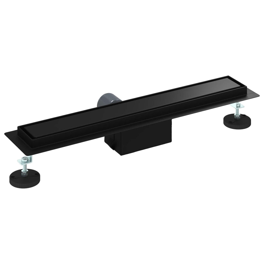 vidaXL 2 w 1 Odwodnienie prysznicowe Czarny 50 cm Stal nierdzewna 304